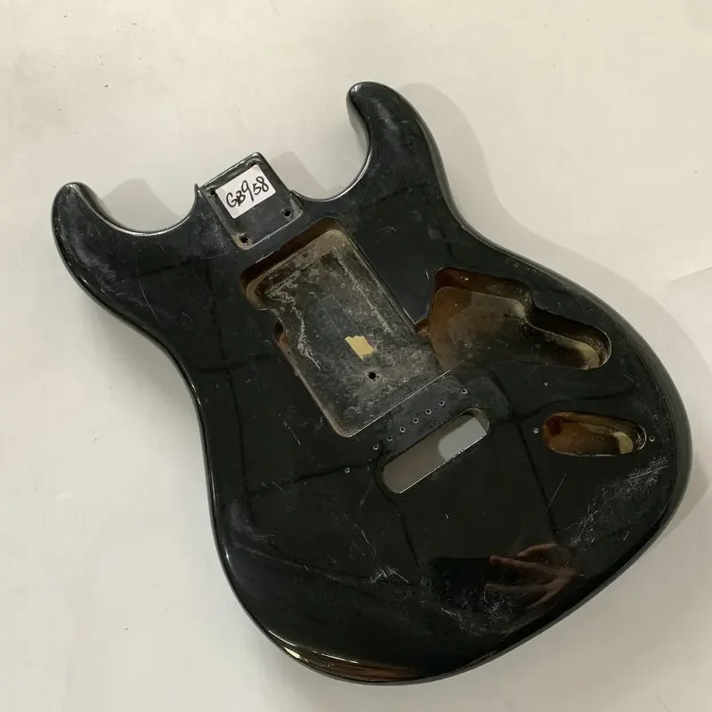 GB958  Black Color Strato Electric Guitar Unfinished ST Guitar Body Free Combinations Pickup and 6 Screws Fixed Tremolo Bridges