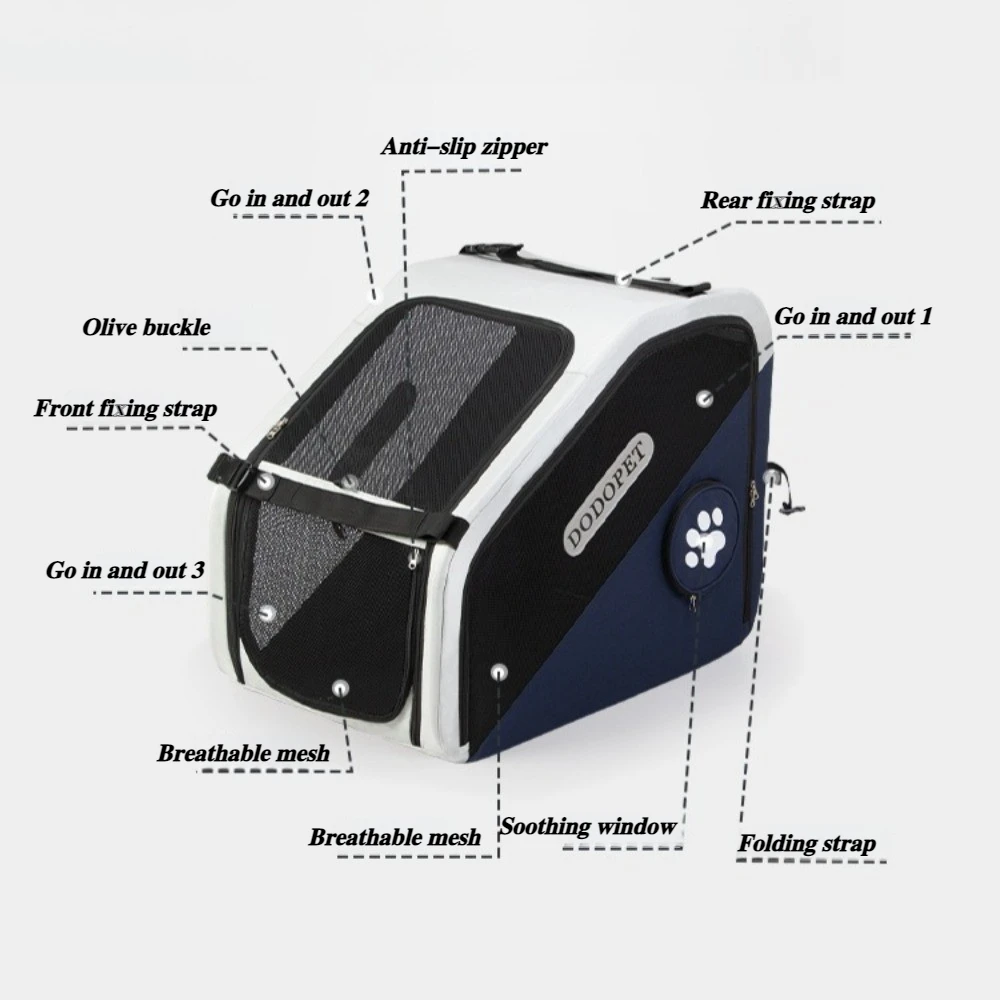 قفص سيارة للكلاب، محمول قابل للطي، حقائب سفر قابلة للتنفس ومتينة للقطط والكلاب، ملحقات منتجات الحيوانات الأليفة