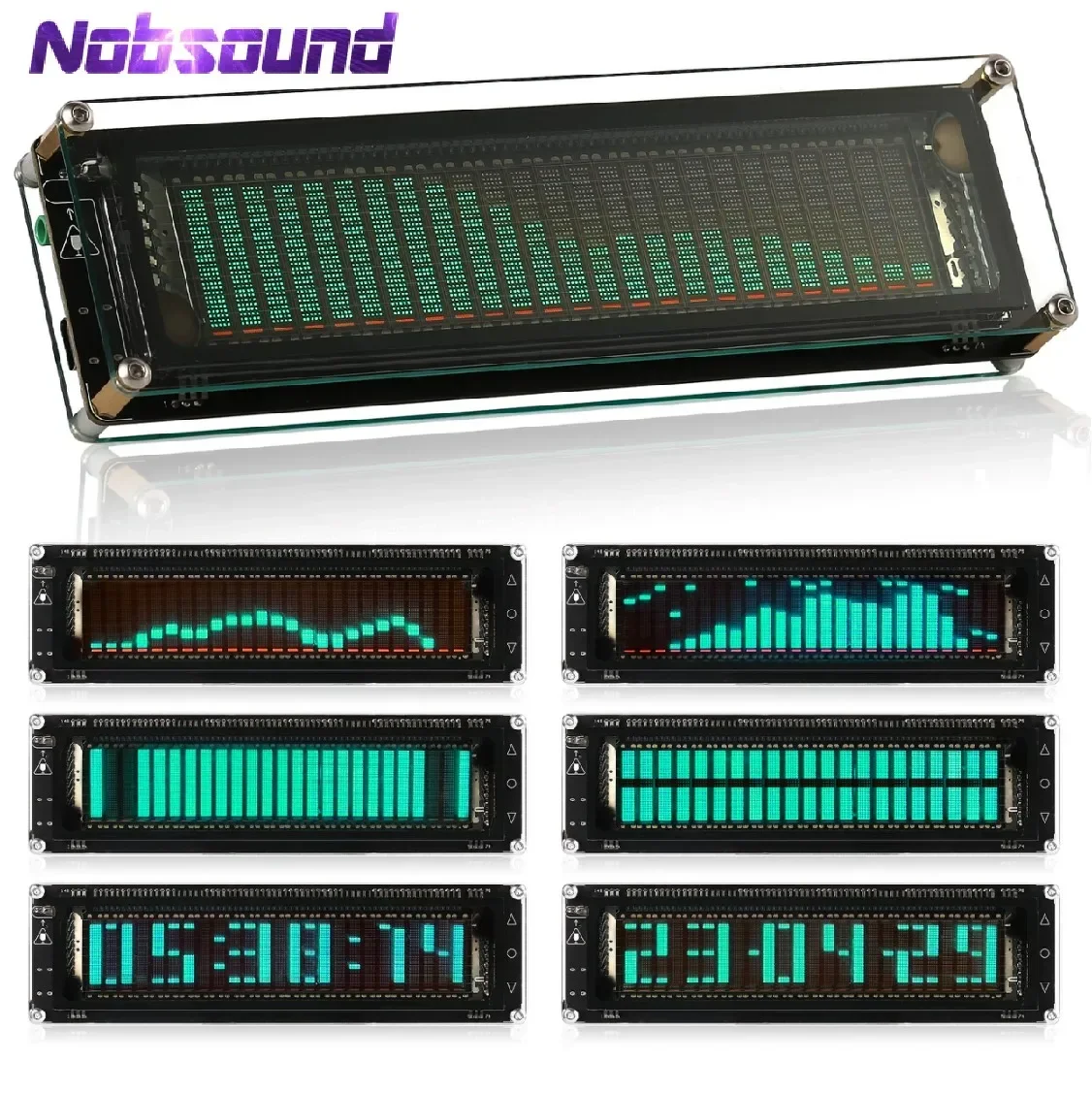 Nobsound AK2515 MIC analizzatore di spettro Audio VFD misuratore di livello sonoro VU Meter Display dello schermo indicatore di visualizzazione