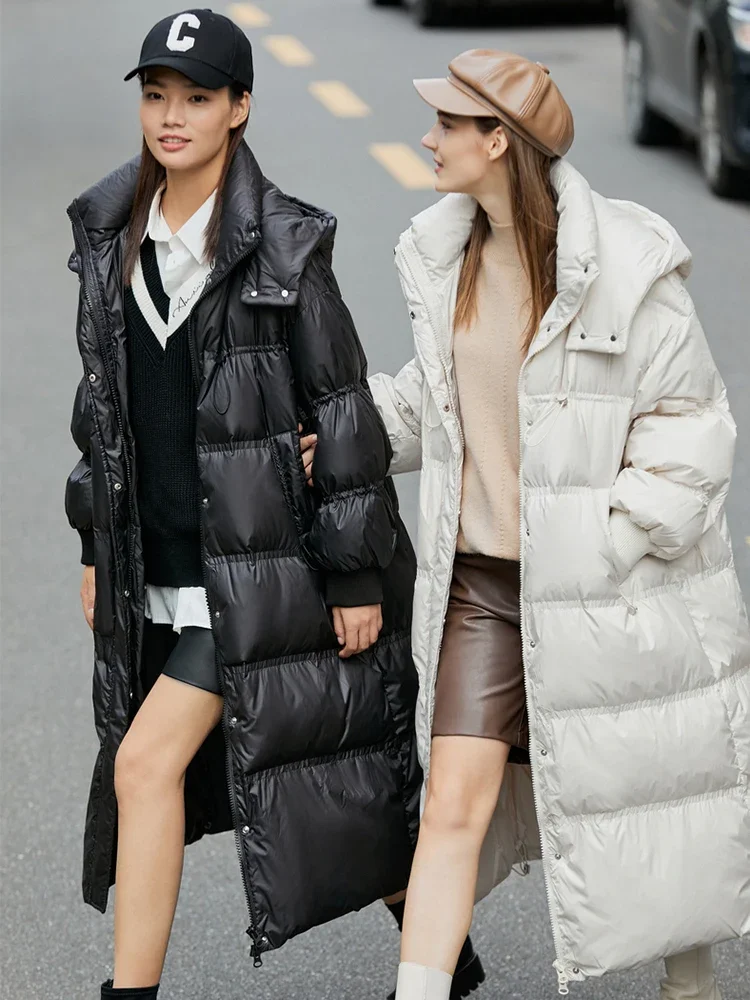 AMIII 2023 Winter New Warm Commute Thickened Down Jacket Women's Long Detachable Hat Coat Highstreet Solid Outerwear 12344159