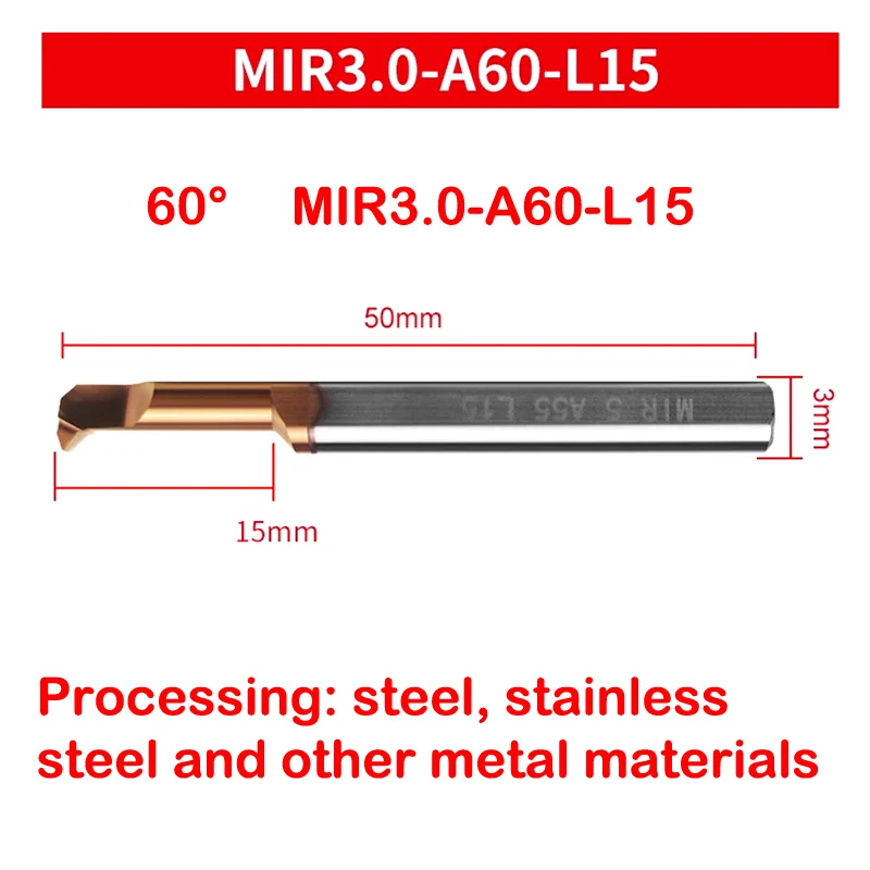 YRFL 55 ° 60 °  MIR Small Hole CNC Lathe Machining Carbide Tungsten Steel 3mm 4mm 5mm 6mm Boring Small Hole Inner Turning Tool