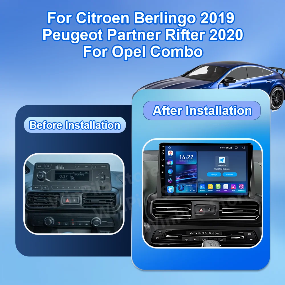 Android 16 Car Radio For Citroen Berlingo 2019 Peugeot Partner Rifter 2020 For Opel Combo Auto Carplay Multimedia Player GPS DSP