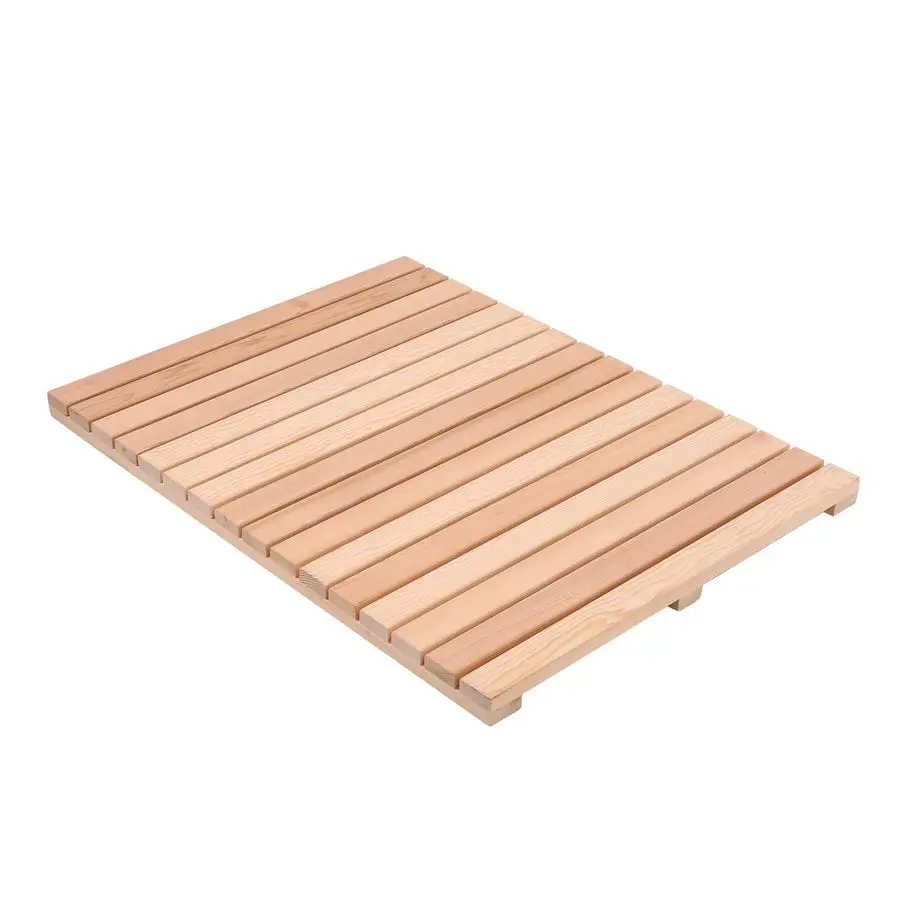 

Cedar Wood Shower Mat, Cedar Wooden Bath Mats, Wood Bath Mat 31.5 23.6 in, Shower Stall Mat NonSlip for Bathroom Bathtub Spa Sau