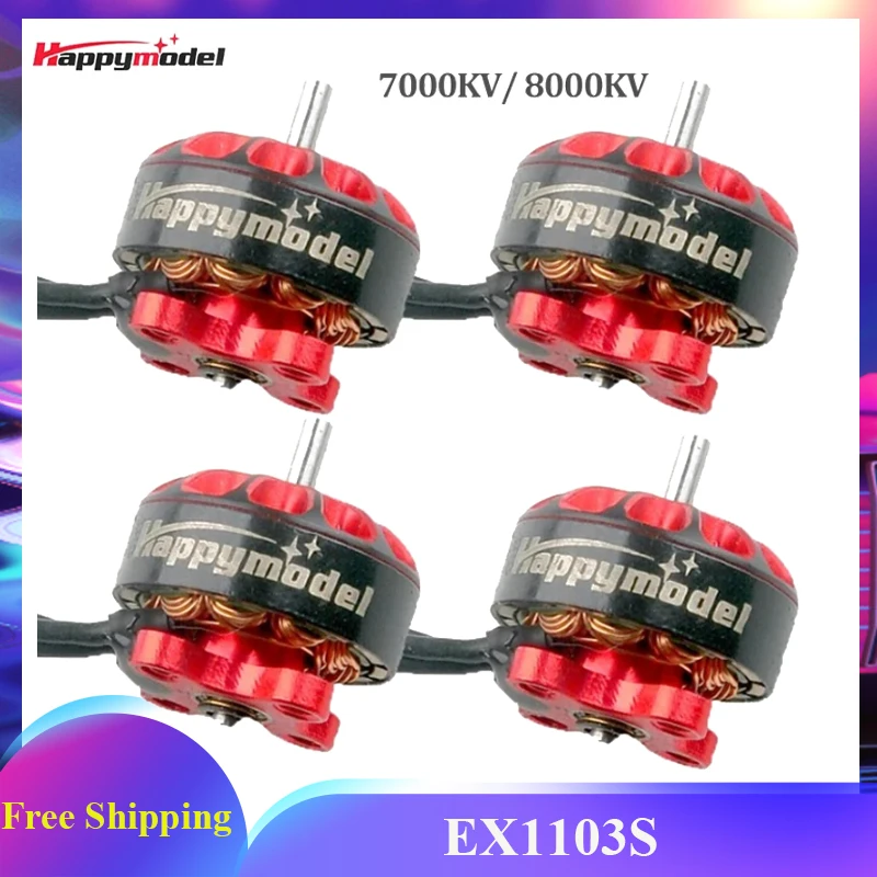 

HappyModel EX1103S 1103 7000KV 8000KV 2-4S Brushless Motor 1.5mm for FPV Toothpick Micro Drone DIY Parts