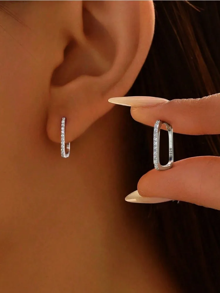 Echte Moissanit-Diamant-Creolen für Damen, ideal für Jubiläen, Partys, modisch, luxuriös, hochwertige Modeschmuckstücke. – Detail 4