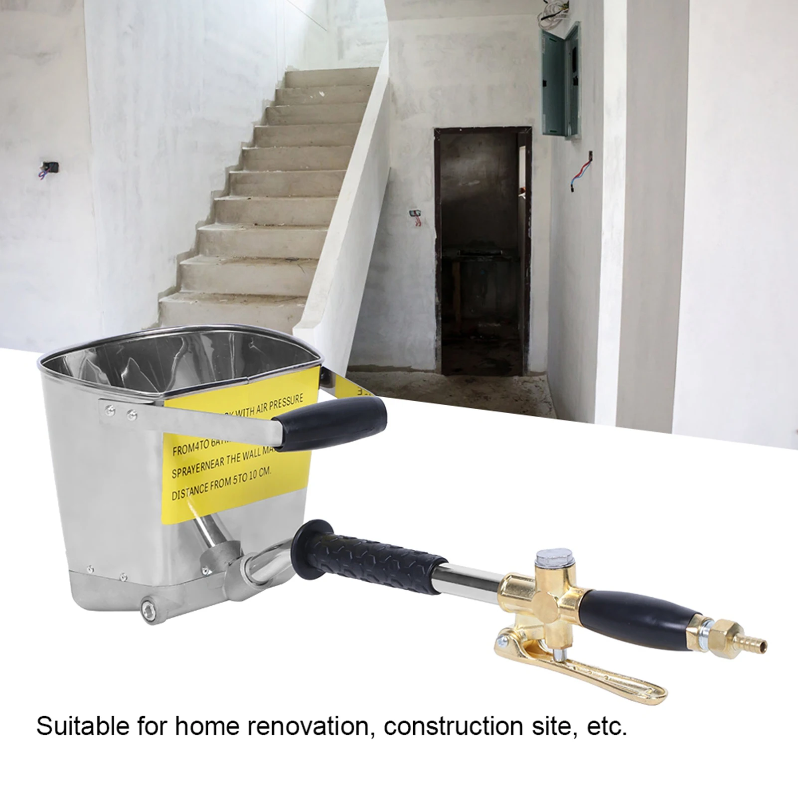 Aluminum Cement Mortar Sprayer Interior Exterior Spraying Painting Funnel for House Decoration Decoration Supplies