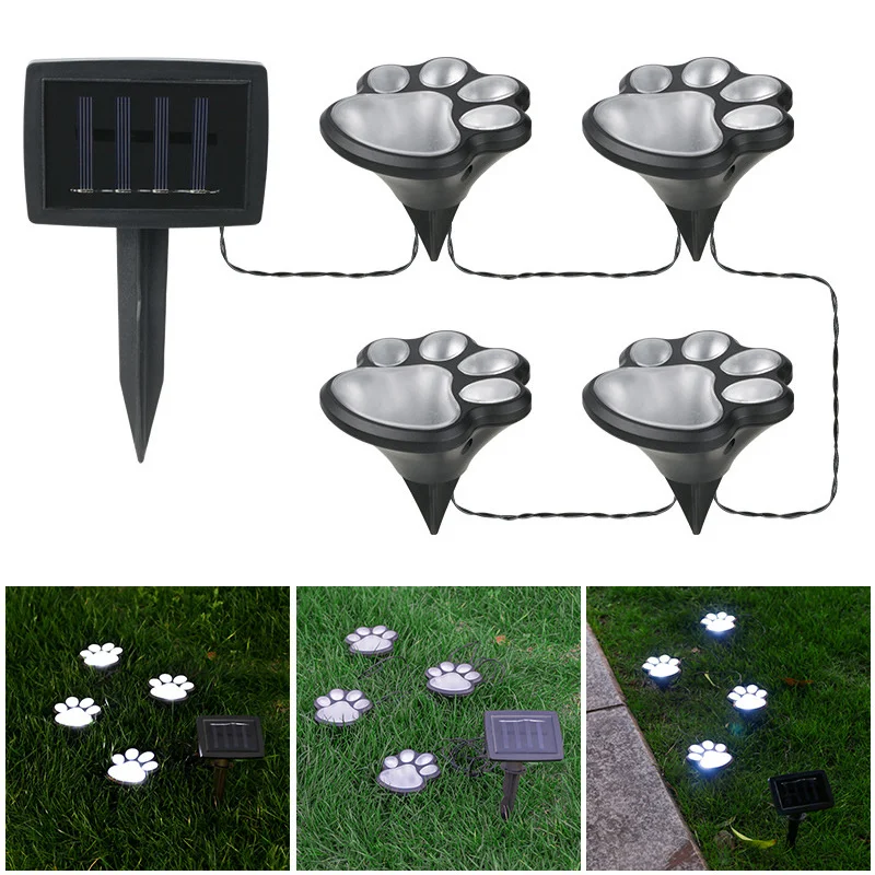 La nueva luz LED Solar para pata de perro, decoración de jardín impermeable para exteriores, luces adornadas para césped