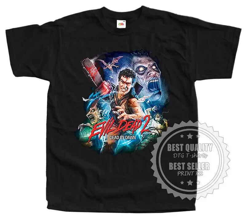 

Evil Dead II 2 T SHIRT Horror Movie Poster v26 BLACK Sizes S to 5XL