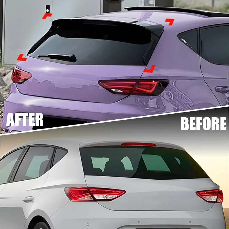 For Seat Leon 5F FR MK3 5Door 2013-2019 Rear Window Side Spoiler Car Window Trim Lip Rear Roof Trunk Top Wing Splitter Tuning view 4