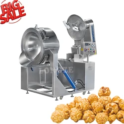 Best Rated Industrial Commercial Automatic Gas Electric Heating Type Sweet Caramel Mushroom Popcorn Making Kettle Machine