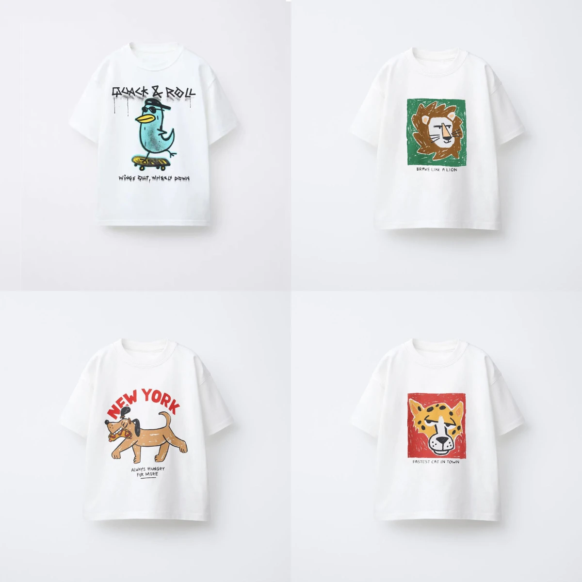 

0-6age Kids T-shirt White Loose Costume Printed Cartoon Short-sleeved For Baby Fashion New Simple Sport Shirt Kids Thin Tops