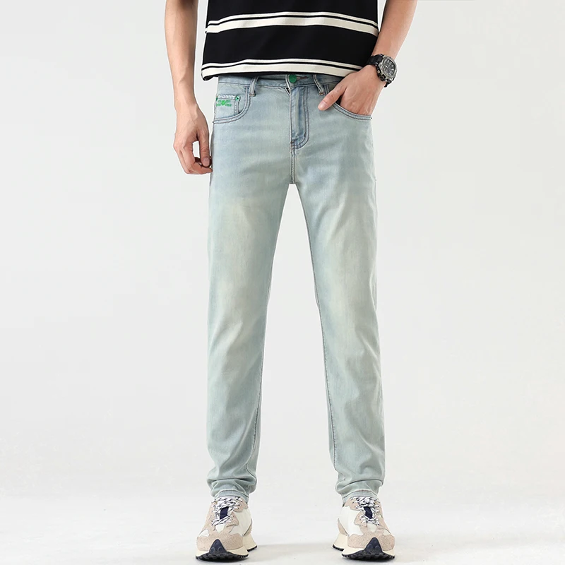 

5K5787 High-grade new Lycra comfortable American vintage jeans men's large cow type trousers
