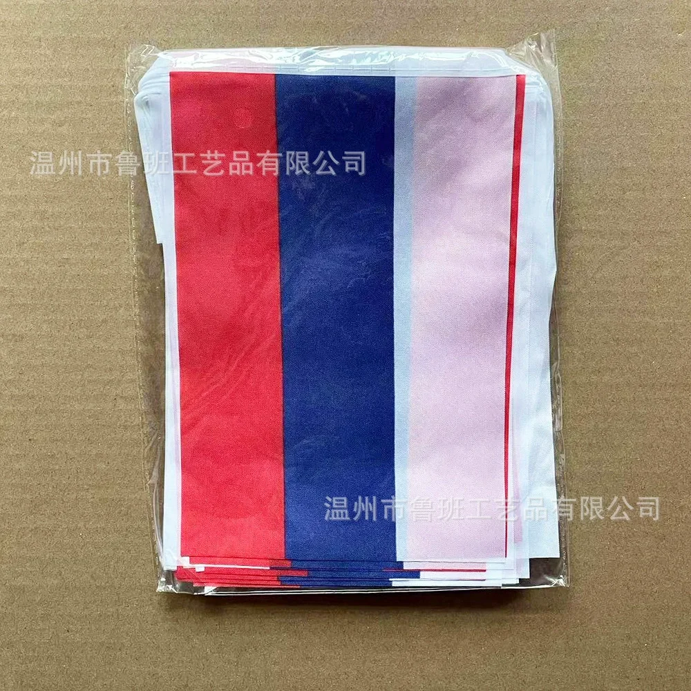 علم السماء 14x21 سنتيمتر روسيا الرايات أعلام Pennant 20 قطعة/الوحدة معلقة سلسلة راية للديكور المنزل #2