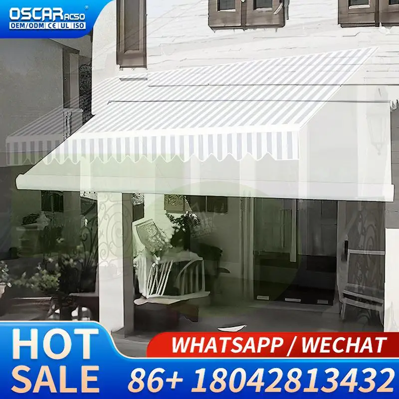 Retractable Foldable Outdoor Sunshade Canopy Custom Size 6M 4M Motorized Electric for Patio Garden Balcony Retractable Awning