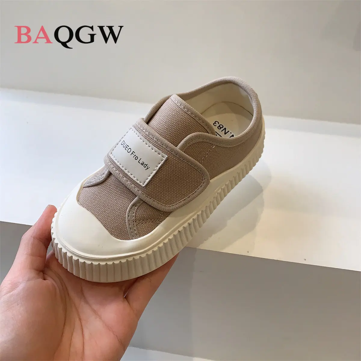 Fashion Simplicity Children's Canvas Shoes Spring Autumn Kids Skate Shoes Hook&loop Anti-slippery Casual Shoes Platform Shoes