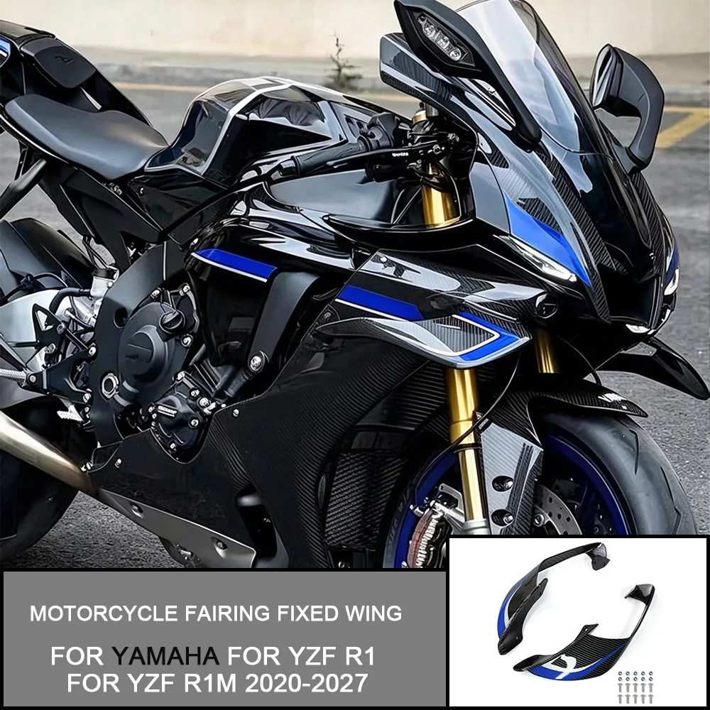 For YAMAHA For YZF-R1 For YZF R1M 2020-2027 2026 2025 Motorcycle Side Fixed Wing Spoiler Aerodynamic Spoiler Winglet Carbon ABS