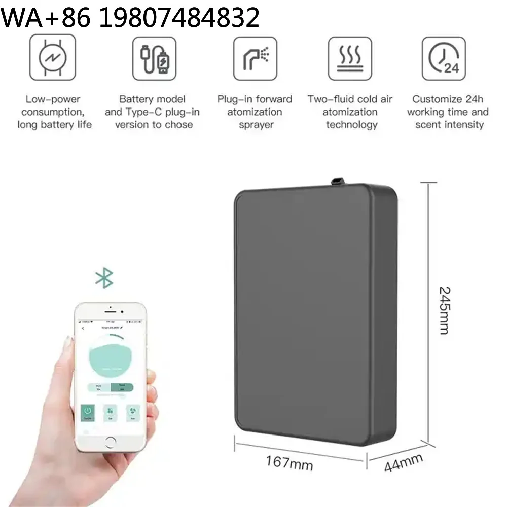 Ultra Thin Two Fluid Scent Nebulizer 500ml Capacity Bluetooth App Control Fragrance Diffuser Quiet Air Freshener For Shopping