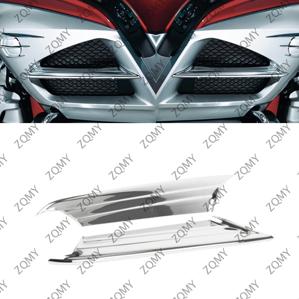 2Pcs Motorcycle Side Vent Fairing Fins Scoop Accents Trim Chrome ABS For Honda Gold Wing GL1800 2012 2013 2014 2015 2016 2017