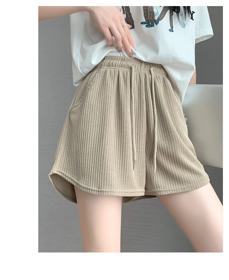 Frische Sportshorts für Damen mit dünnen, hohen, lässigen Hosen mit weitem Bein, lockeren und schlanken A-Linien-Hotpants