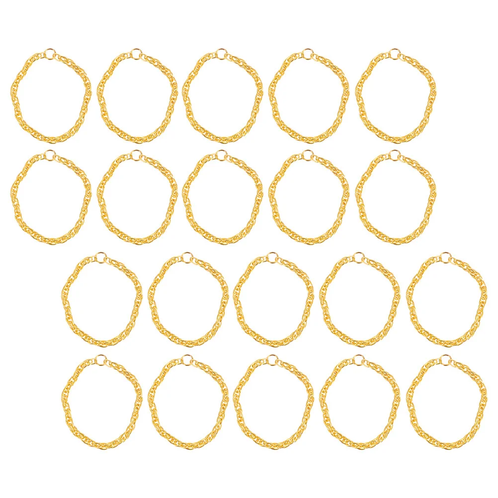 50 Pcs Miniature Gold Chain Necklace Dolls Jewelry Gifts Dress up (No 8 Duck Chain) 50pcs Chains Golden for