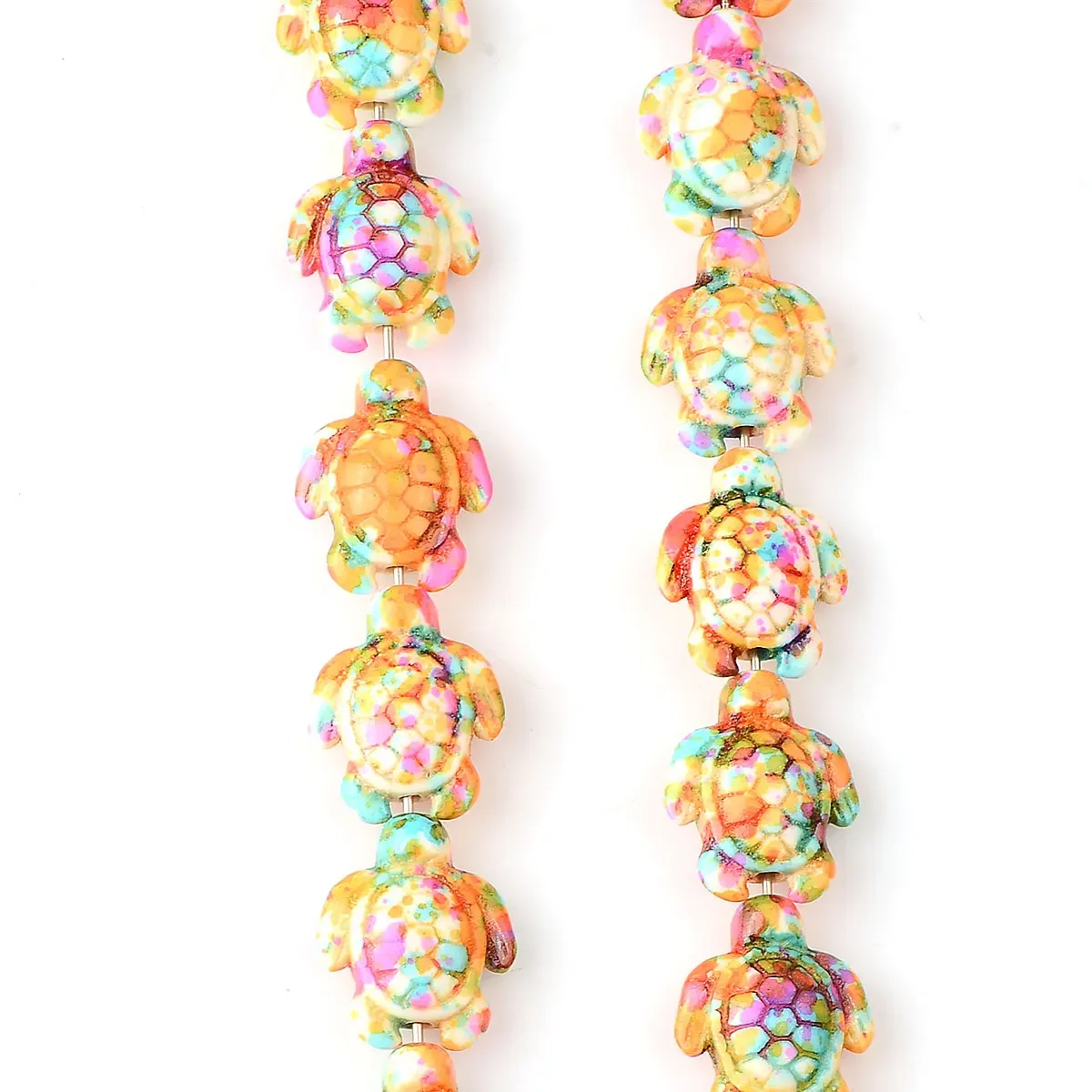 حبات الفيروز لصنع المجوهرات ، مزيج ألوان عشوائي ، حجر طبيعي ، شكل سلحفاة بحرية ، سوار مطرز بنفسك ، نتائج ، 20 ~ ، 1.4 × 1.7 سم