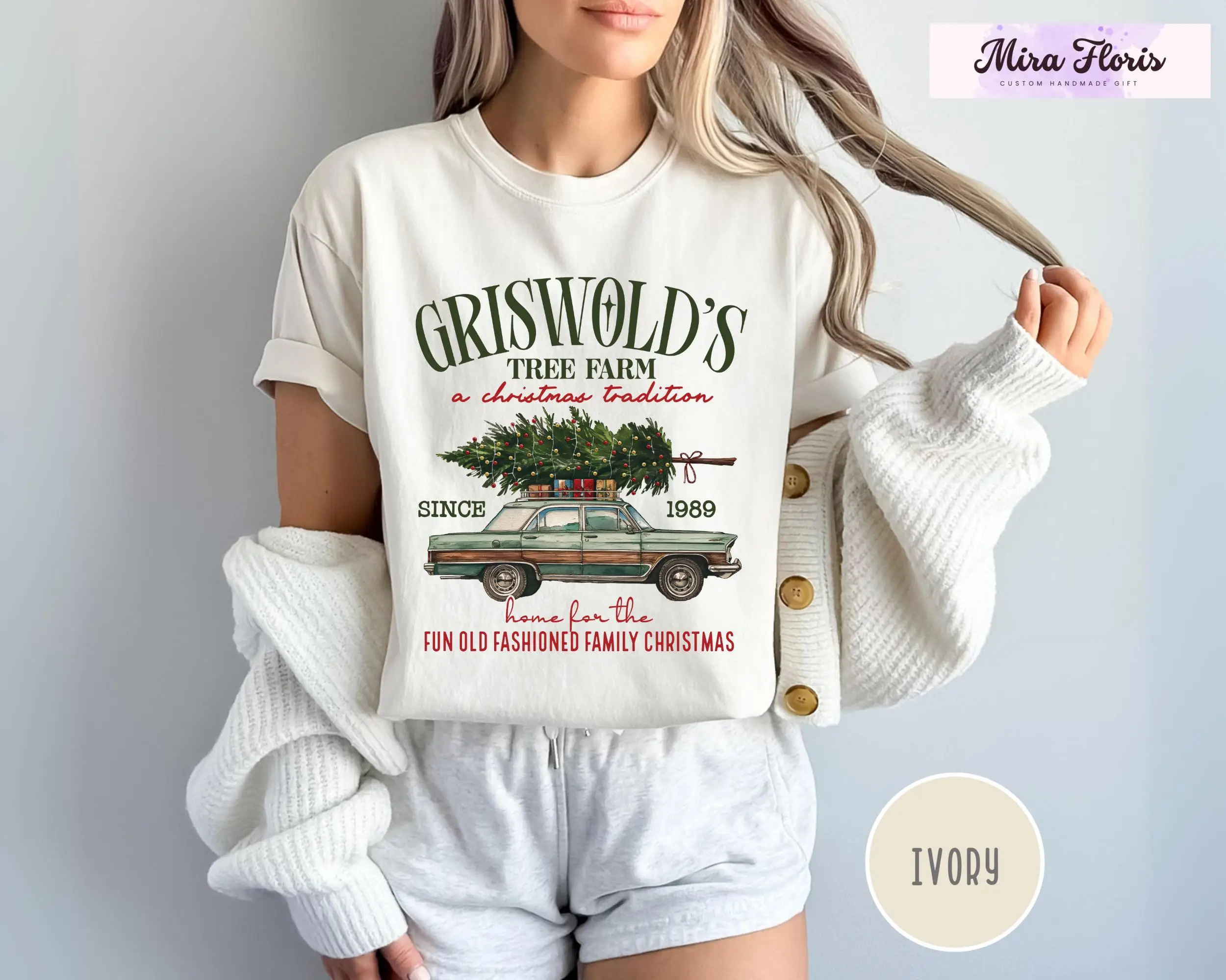 Comfort Colors Christmas Tree Farm T Shirt Griswold Co Family Vacation Xmas