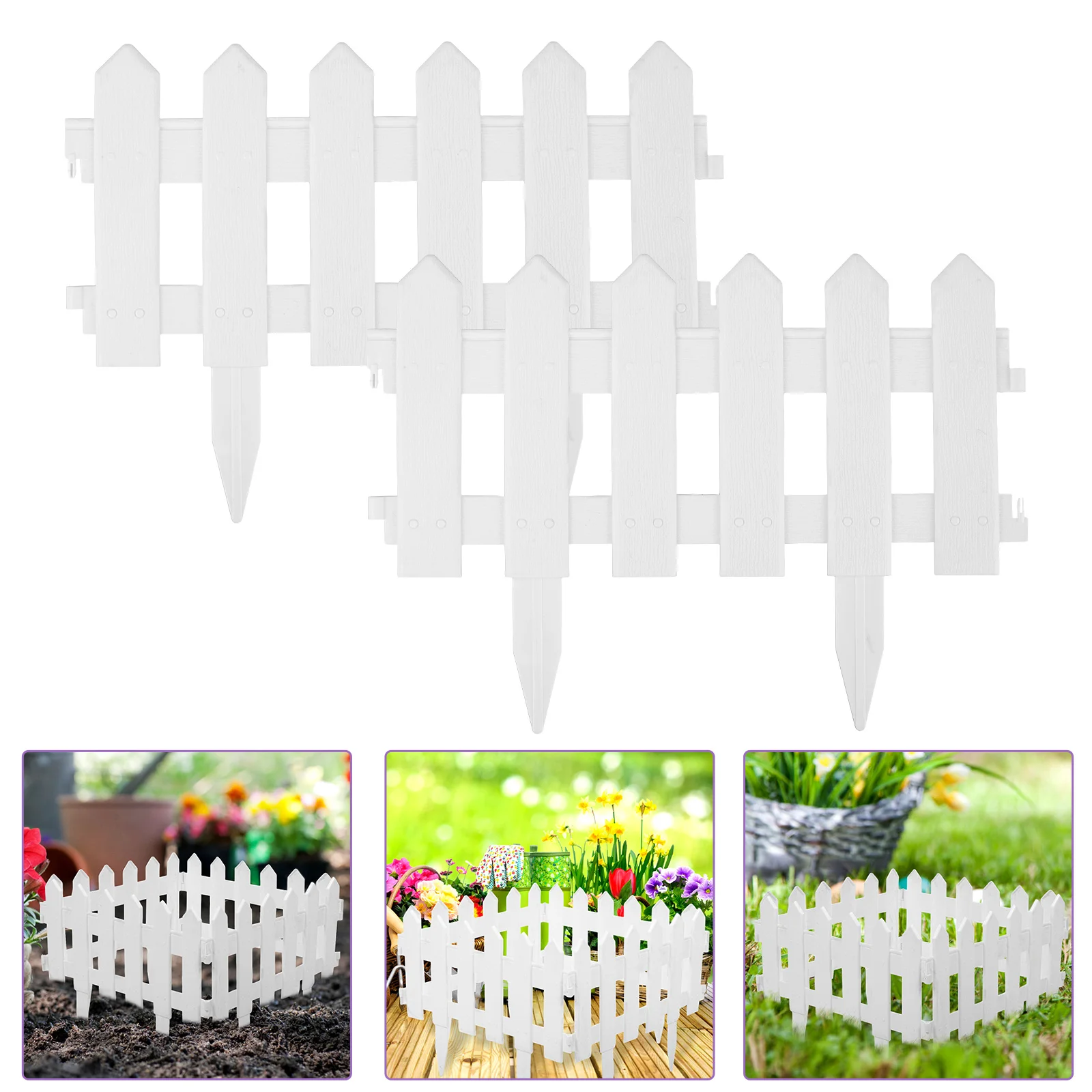 

5pcs Garden Fence Green Sturdy Reusable Privacy Panels Flexible Lawn Edging Animal Barrier Small Yard Border Outdoor Fencing For