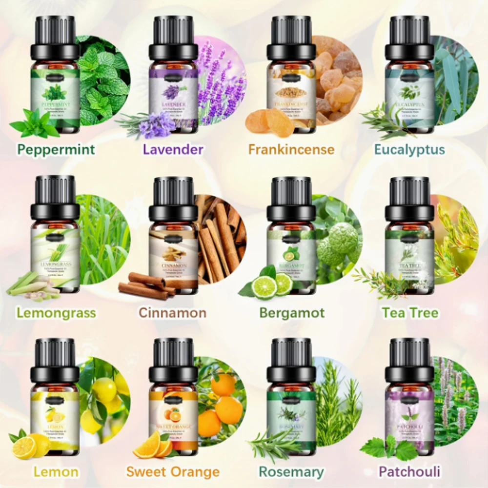 12*5ML  Essential Oils for Diffuser Oil, for Perfume, Humidifiers, Fragrance Oil Scent for DIY Candle , Perfect for Parties Gift