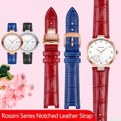 Cowhide Leather Watchband For Ros-sini 516752 616764 517784 5758G Notch Watch Chain Strap Red Bracelet Men Women 14mm 16mm 18mm