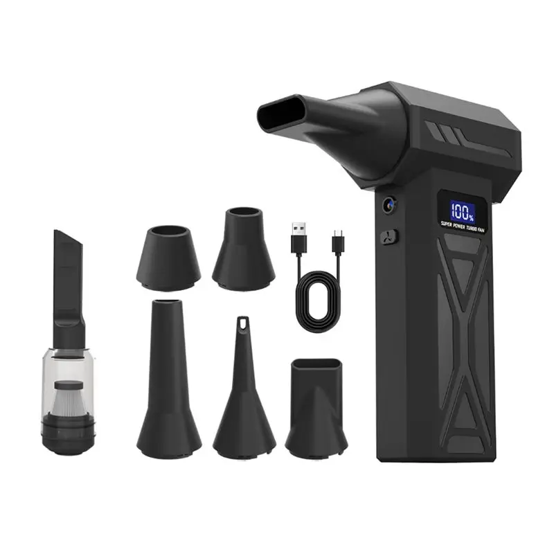 M02K-Electric Air Duster Turbo Fan Brushless 110000RPM Violent Fan Fan With LED Display Light