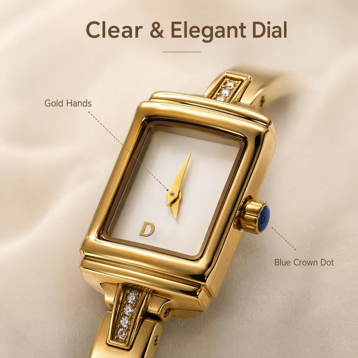 Luxury Women's Quartz Watch Stainless Steel Waterproof Elegant Dress Wristwatch Birthday Gift for Girlfriend Wife