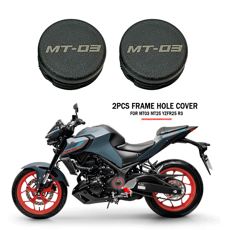 2 uds tapas de extremo de marco tapas de cubierta de agujero de marco enchufe decorativo para YAMAHA MT03 MT25 MT-03 MT-25 YZF R25 R3 YZFR25 YZFR3 2014-2024