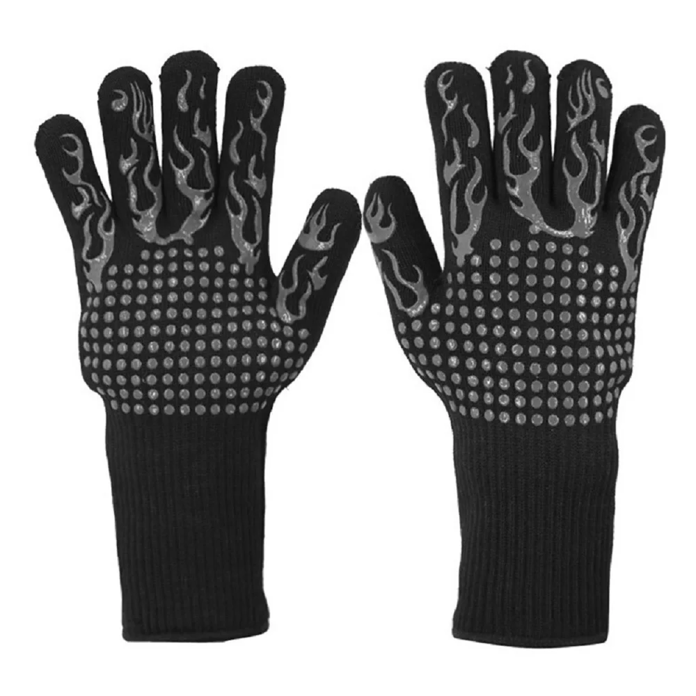 Aramid fireproof flame retardant 800° high temperature resistant outdoor barbecue protective heat-insulating gloves