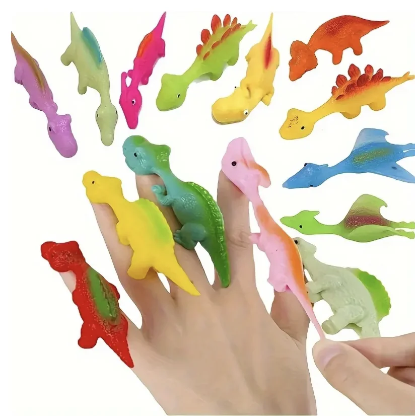 

Dinosaur finger slingshot prank game children finger stickiness aiming slingshot birthday party fun Christmas carnival gifts