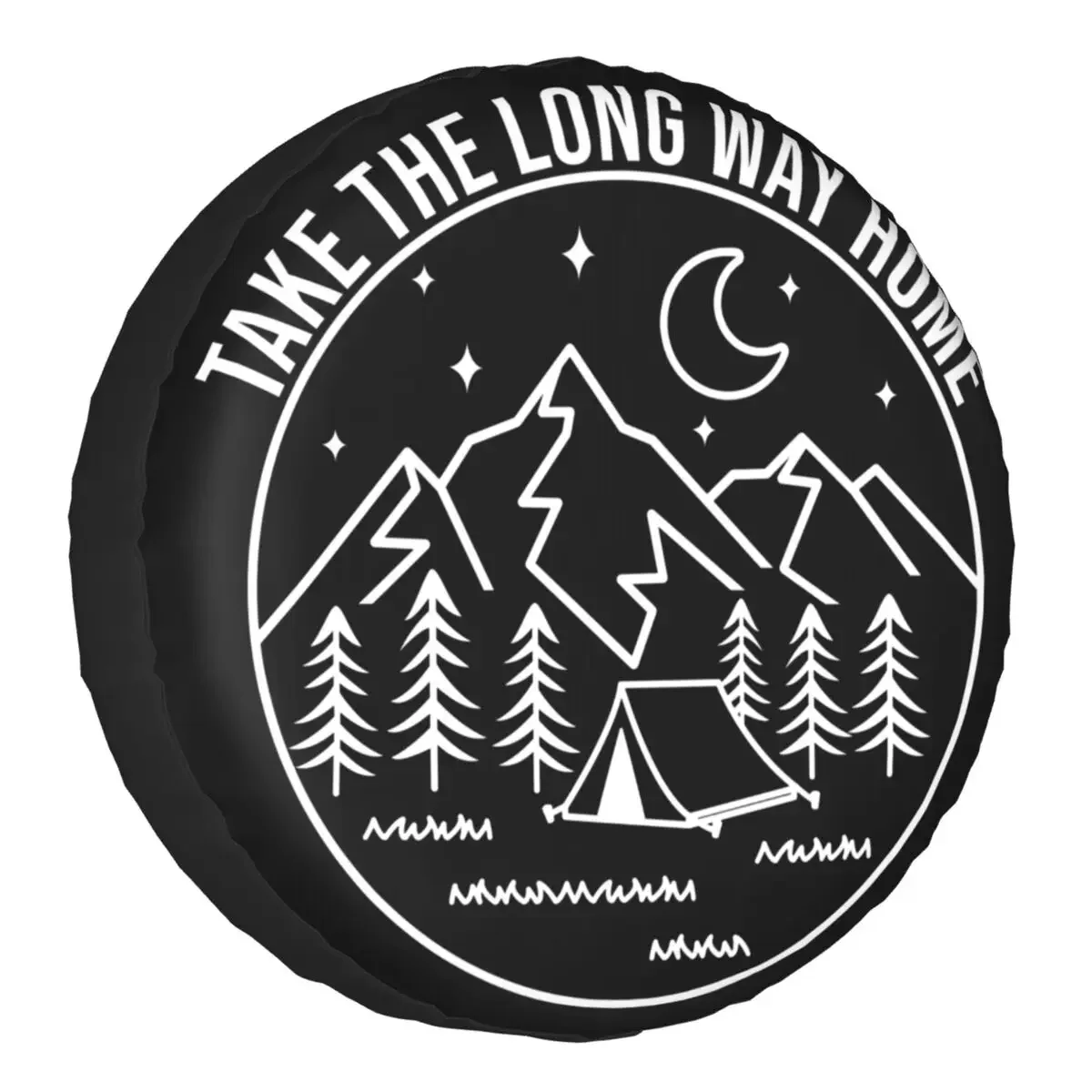 Camper Outdoor Tent Take The Long Way Home Spare Tire Cover for Honda CRV Jeep RV SUV Trailer Mountain Camping Wheel Protector
