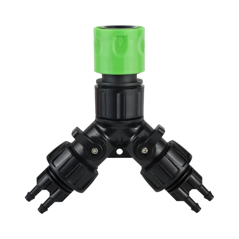 Drip Irrigation Tap Adapter 4-Way Splitter For Garden 1/4'' Hose Automatic Watering System Kit Bonsai Pot Plant Greenhouse