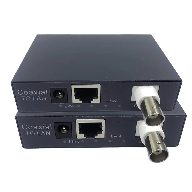 1 pair 10/100M ip Coaxia Transmission BNC to rj45 Port IP Extender CCTV HD IP Video Extender EOC  Ethernet Coaxia Extender 500m