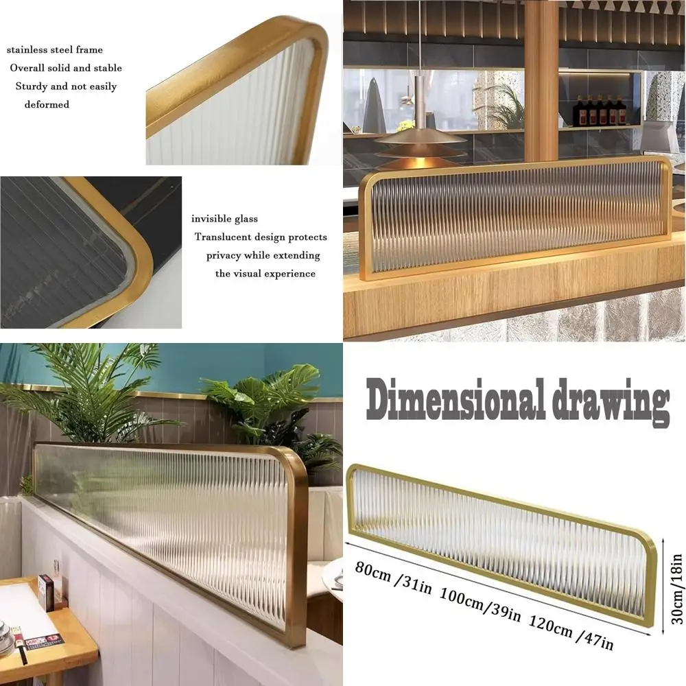 

Restaurant Decorative Stainless Steel and Tempered Glass Partition, Ideal for Dining and Office Spaces