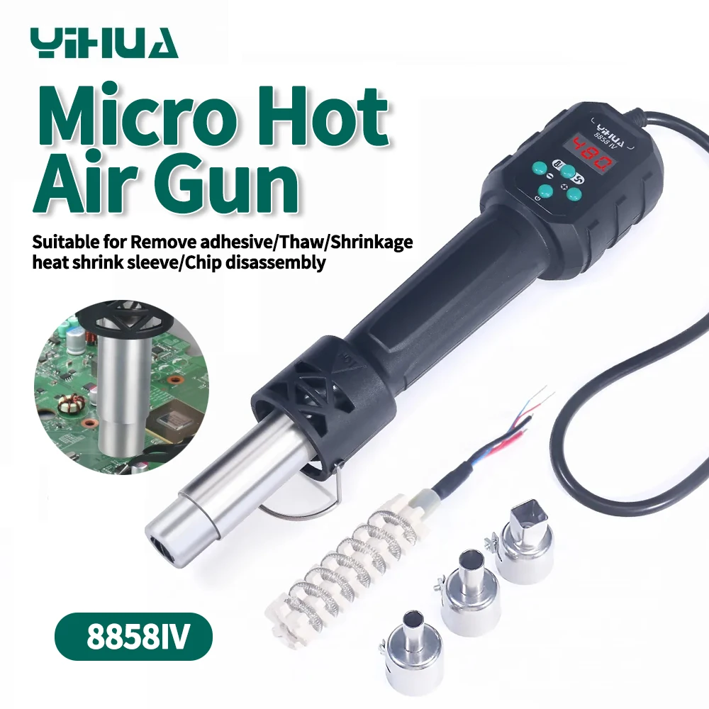 YIHUA 8858 IV 700W Digital Display Miniature Hot Air Gun C/F Temperature Adjustment For BGA IC Welding Repair Hot Air Gun Tool