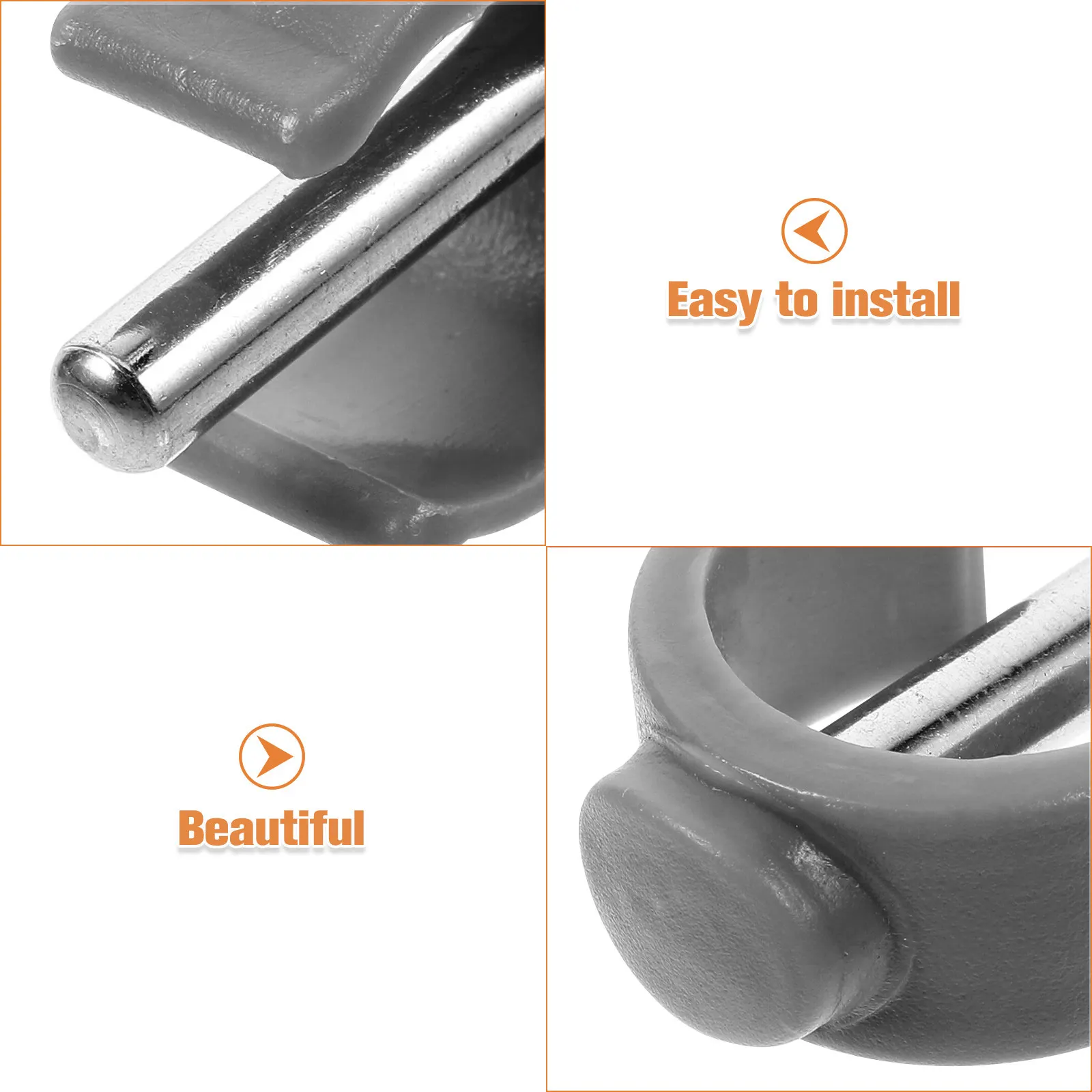 4Pcs Easy-Install C-Shape Buckle Clips for Walker Crutch Commode Chair Round Tube Support Enhanced Safety Universal Fit Stable