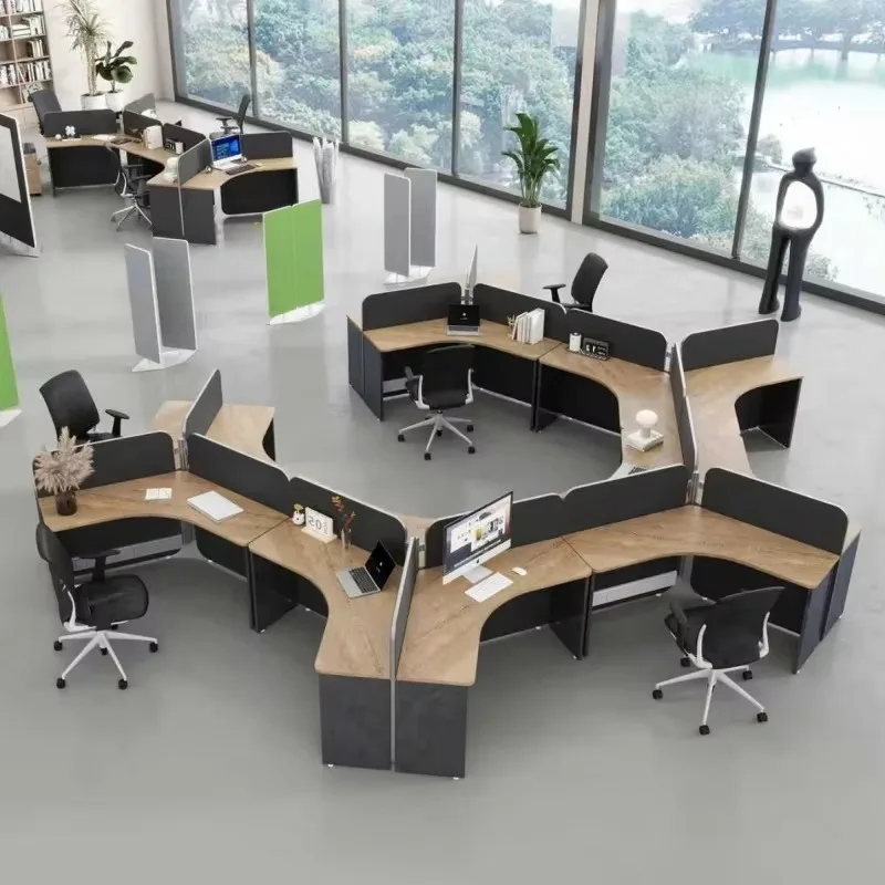 Modern Design Work Table for Open Space Combination Desk and Table Office Desk Office Workstation for 1/2/3/4/6/8 Persons