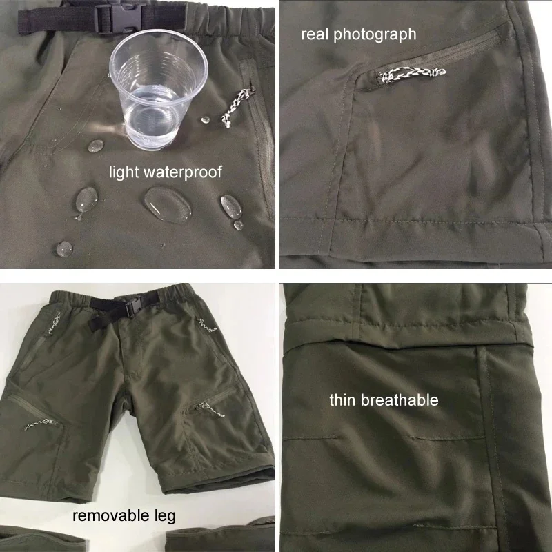 Pantaloni casual Sport estivi Asciugatura rapida Escursionismo all'aperto Pesca Corsa Pantaloni lunghi dimagranti Può rimuovere ai pantaloncini Pantaloni da viaggio in spiaggia