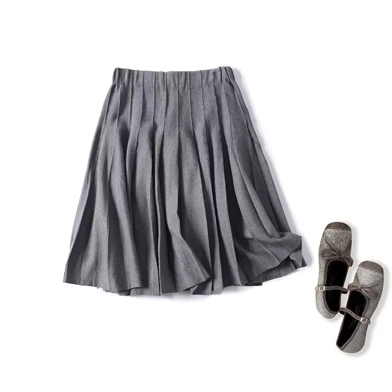 

Jenny&Dave 2026 Minimalist Academic High Waist Pleated Mini Skirt Vintage Autumn Winter Skirt Woman Clothing Faldas Skirts Women