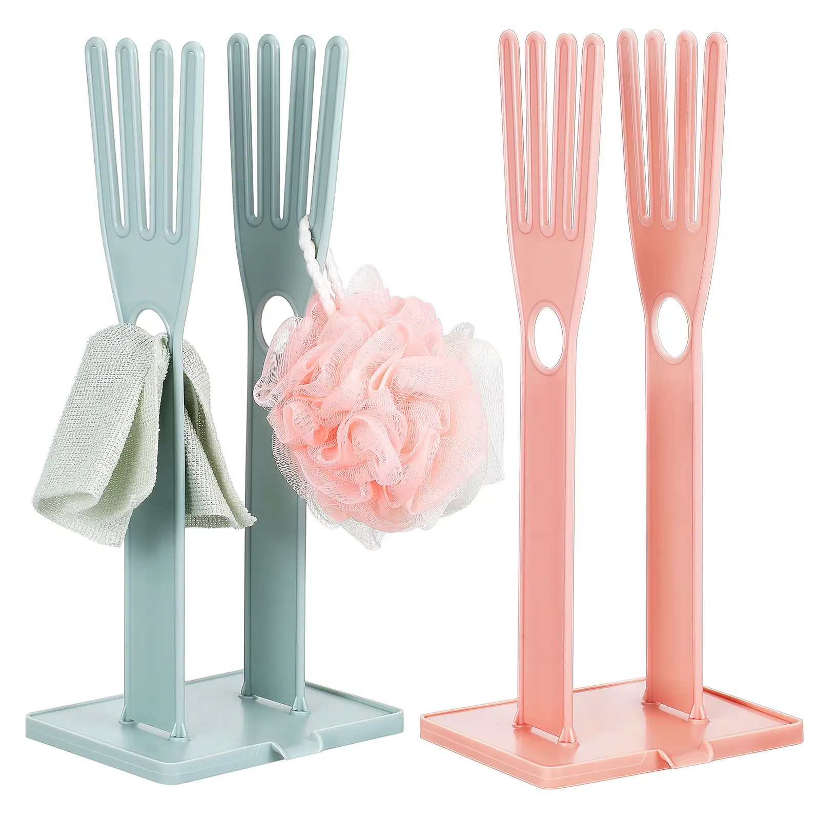 

2Pcs Glove Drying Rack Kitchen Countertop Organizer Multi-Functional Sink Drying Stand for Gloves Dishcloths Sponges Mittens