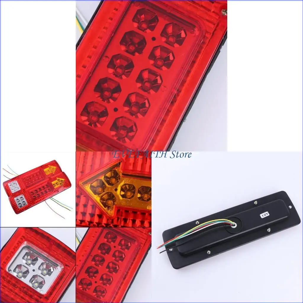 

124B Hot 2pcs 12V 19 LED Car Truck Trailer Rear Tail Stop Turn Light Lamp