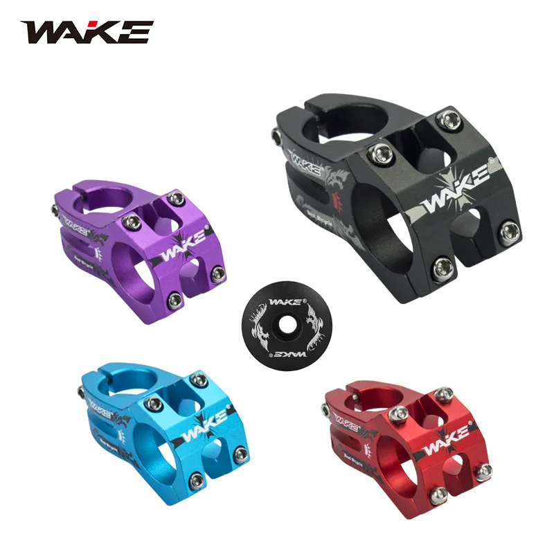 Wake MTB Handlebar Power Bike Stem Cap 31.8mm Aluminum Alloy Ultralight High-strength Short Bicycle Accessories for BMX Cycling