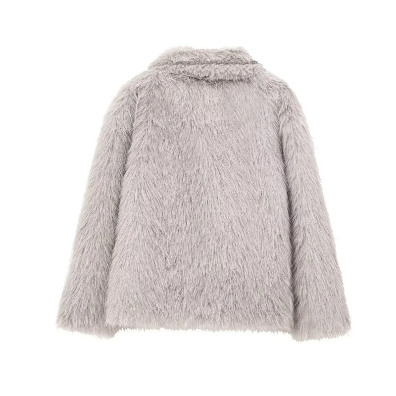 Women's Faux Fur Effect Short Jacket Thicken Coat for Women 2026 New Fashion Autumn Winter Warm Parkas Chic Lady Outerwear