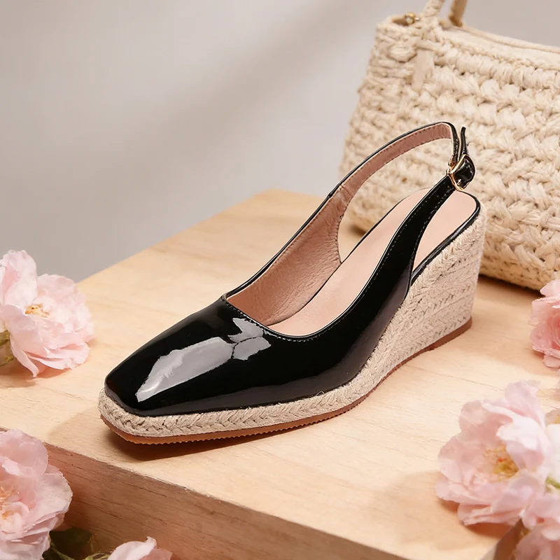 Summer High Heels Sandals Women Heeled Shoes Pointed toe Brand Ladies Party Women Wedges Sandals 10cm Plus Size 42 A47620