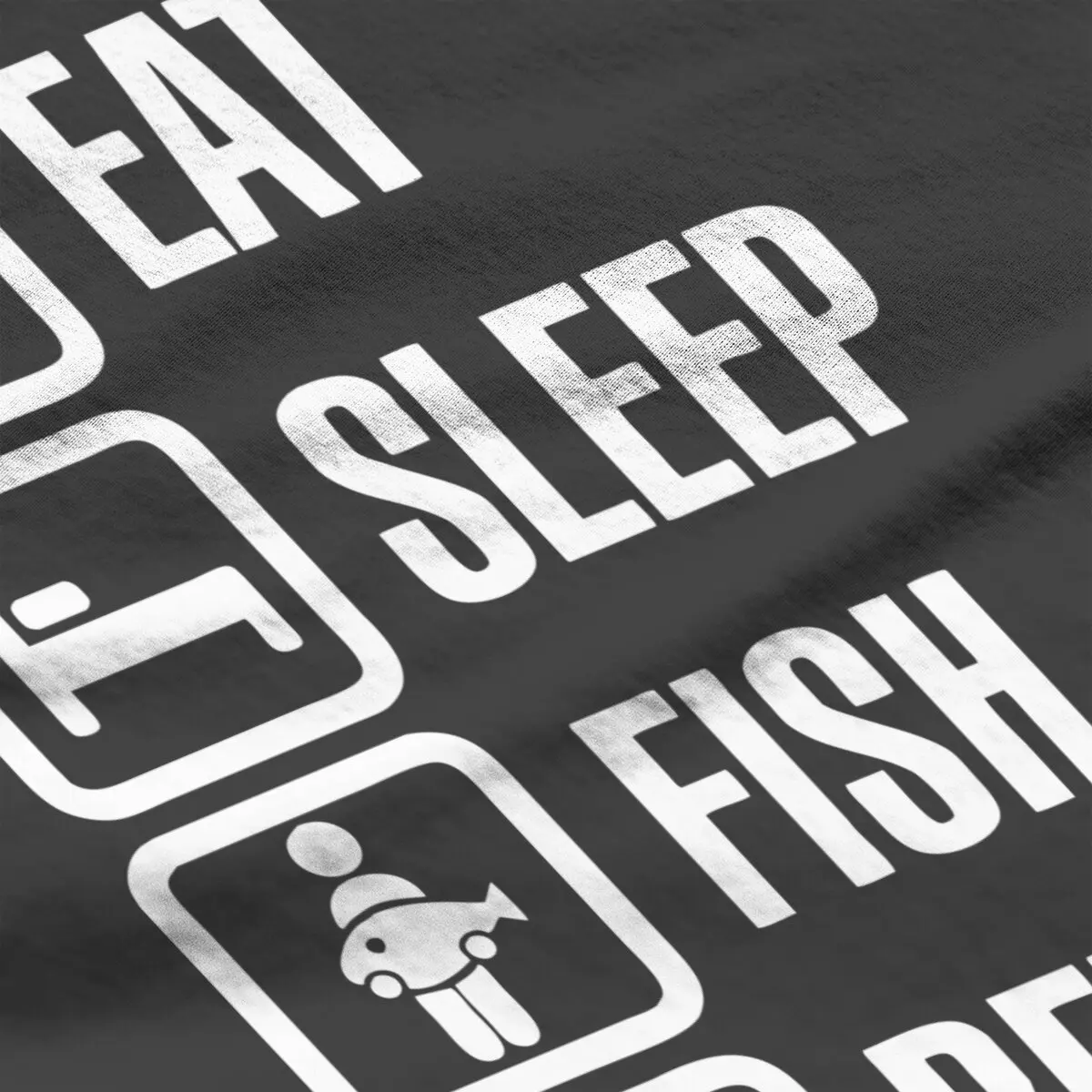 Essen Sie Schlaf Fisch wiederholen lustige T-Shirt für Männer 100% Baumwolle Freizeit plus Größe gedruckt T-Shirt XL-6XL T-Shirts für Männer