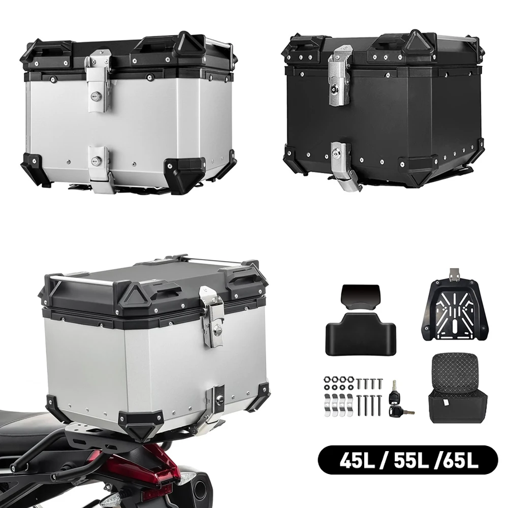 45L 55L 65L CNC Aluminum Motorcycle Helmet Box Trunk Top Case Luggage Storage Box For BMW r1200gs adventure 1200 gs R1250GS ADV